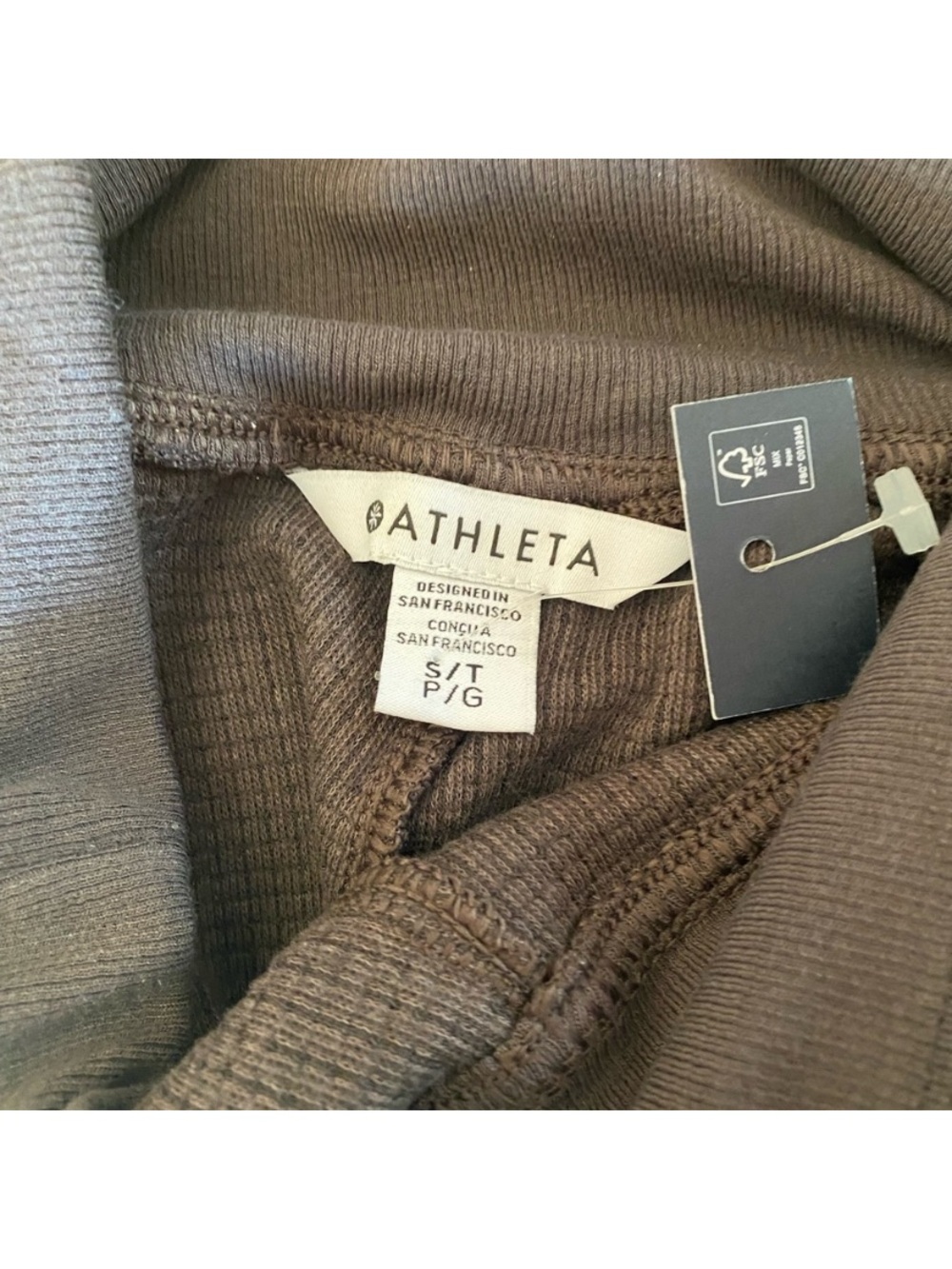 Athleta Waffled Sweat Pant Joggers in Warm Brown BWT Small